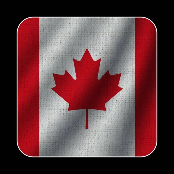Canada Square Flag Stofpatroon Textuur Zwarte Achtergrond Illustratie — Stockfoto
