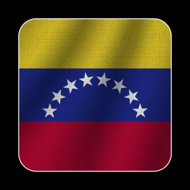 Venezuela Meydanı Bayrağı, Kumaş Desenli Doku, Siyah Arkaplan, 3 boyutlu Görüntü