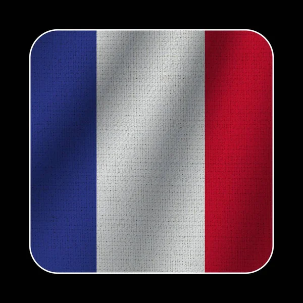 Francia Bandiera Quadrata Tessuto Modello Texture Sfondo Nero Illustrazione — Foto Stock
