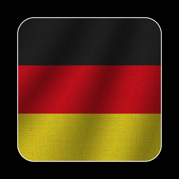 Germany Square Flag Fabric Pattern Texture Black Background Illustration — стокове фото