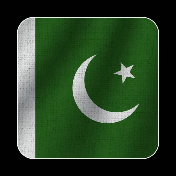 Pákistánská Čtvercová Vlajka Textilní Vzor Textury Černé Pozadí Ilustrace — Stock fotografie