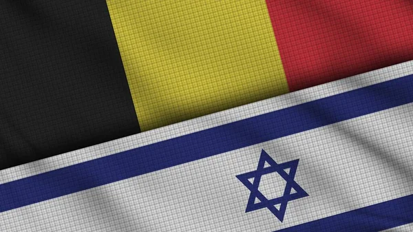 Belgien Und Israel Flaggen Zusammen Welliges Gewebe Aktuelle Nachrichten Krisenkonzept — Stockfoto