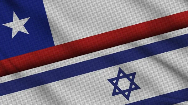 Chile Israel Banderas Juntas Tela Ondulada Noticias Actualidad Concepto Crisis — Foto de Stock