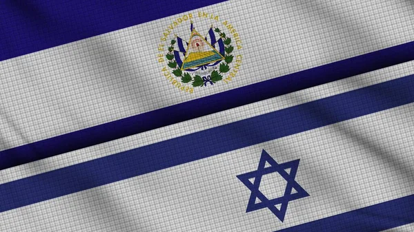 Salvador Izraelská Vlajka Společně Vlnitá Tkanina Aktuality Koncepce Politické Diplomacie — Stock fotografie