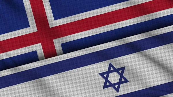 Islandia Israel Banderas Juntas Tela Ondulada Noticias Actualidad Concepto Crisis —  Fotos de Stock