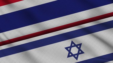 Tayland ve İsrail Bayrakları Birlikte, Dalgalı Kumaş, Son Dakika Haberleri, Siyasi Diplomasi Krizi Konsepti, 3D İllüstrasyon