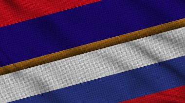 Ermenistan ve Rusya Bayrakları Birlikte, Dalgalı Kumaş, Son Dakika Haberleri, Siyasi Diplomasi Krizi Konsepti, 3D İllüstrasyon