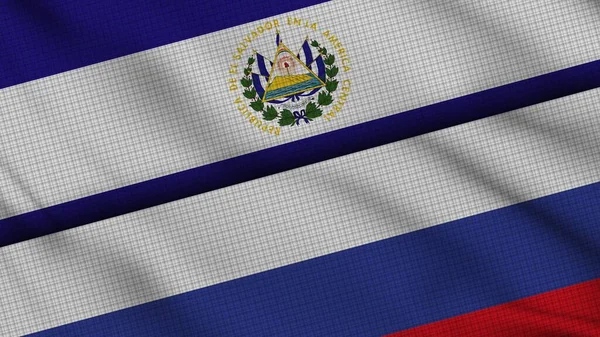 Σαλβαδόρ Και Ρωσία Σημαίες Μαζί Κυματιστό Ύφασμα Breaking News Πολιτική — Φωτογραφία Αρχείου