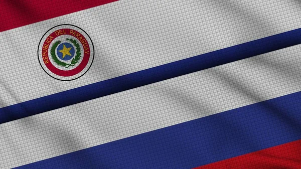 Парагвай Россия Флаги Вместе Волнистая Ткань Срочные Новости Концепция Политического — стоковое фото