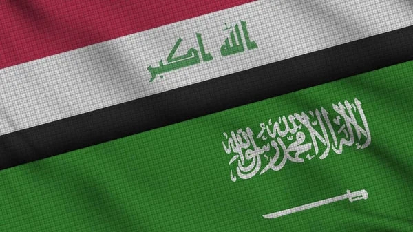 Irak Und Saudi Arabien Flaggen Zusammen Welliges Gewebe Aktuelle Nachrichten — Stockfoto