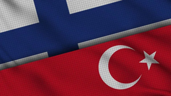 Finlandia Turquía Banderas Juntas Tela Ondulada Noticias Actualidad Concepto Crisis —  Fotos de Stock