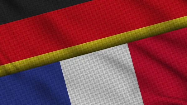 Deutschland Und Frankreich Flaggen Zusammen Welliges Gewebe Aktuelle Nachrichten Krisenkonzept — Stockfoto