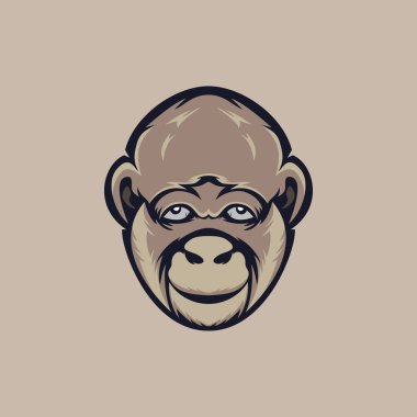 Saldırgan bakışlı goril logosu.