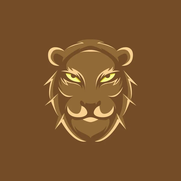 Kızgın bakışlı bir aslan başının vektör logosu