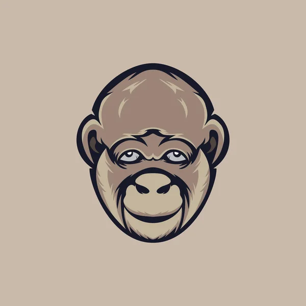 Logotipo Vetor Gorila Macaco Com Olhar Agressivo —  Vetores de Stock