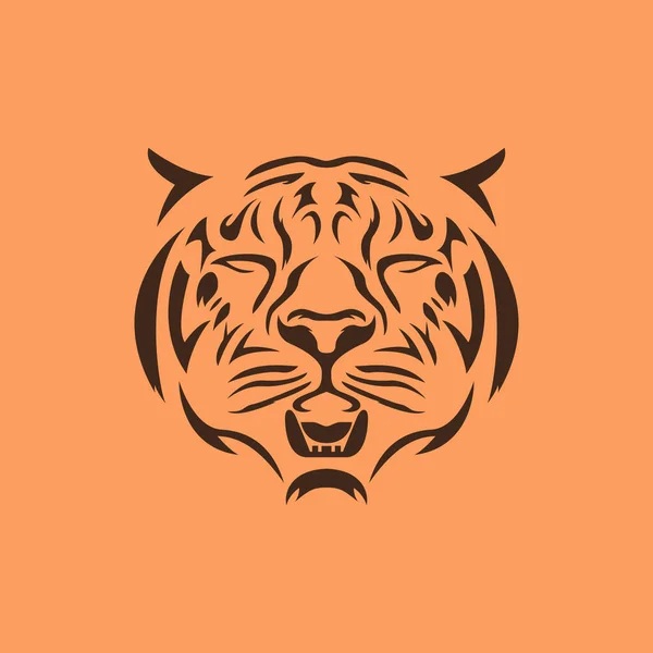 Silueta Vectorial Cabeza Tigre Lindo — Vector de stock