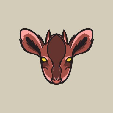 Geyik kafası maskotu keskin ve agresif bakışlarıyla