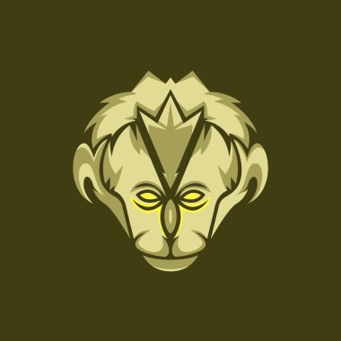 Korkunç yüzlü eski bir insan maskotu.