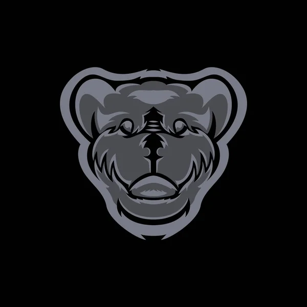 Oso Cabeza Ilustración Vector Logo — Vector de stock