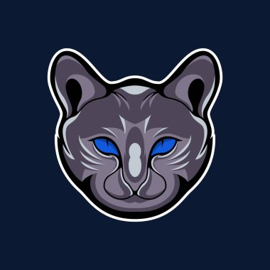 Spooky cat head vector illustration mascot