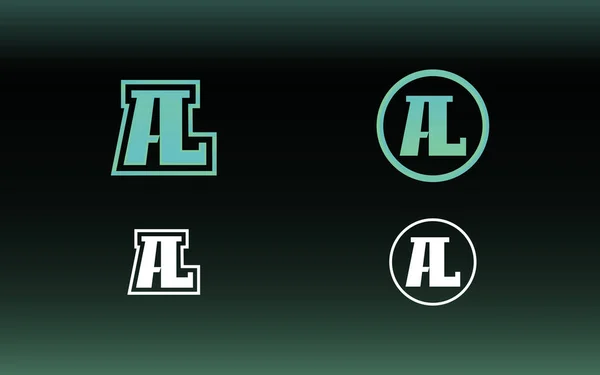 ゲームスタイルと現代的な色のAl文字のロゴ — ストックベクタ