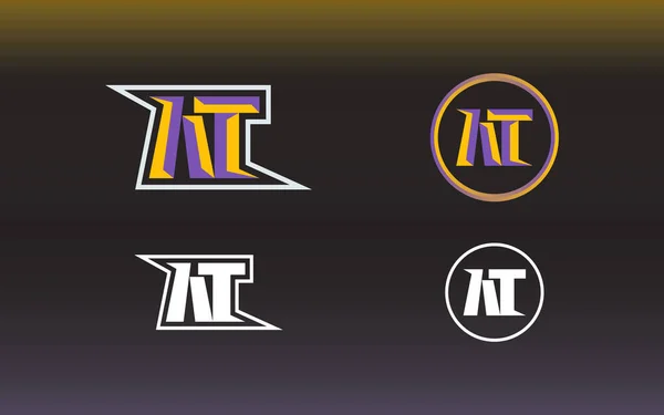 ゲームスタイルと現代的な色の文字のロゴ — ストックベクタ