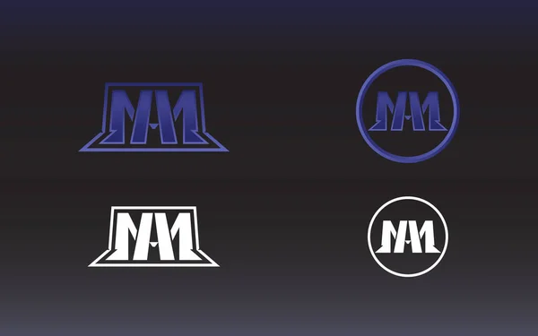 ゲームスタイルと現代的な色のAm文字のロゴ — ストックベクタ