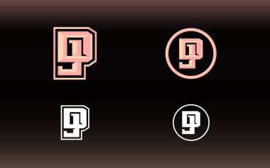 Parlak renkte DJ logosu E spor takımları ve diğerleri için uygundur