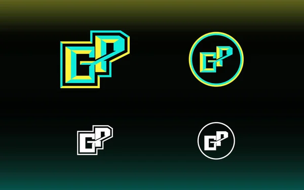 Initialen Logo Met Een Heldere Kleur Geschikt Voor Sportteams Anderen — Stockvector