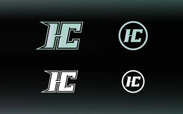 Parlak renkli baş harfler HC logosu E spor takımları ve diğerleri için uygundur