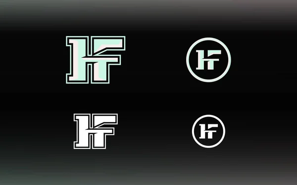 Parlak renkli HF logosu baş harfleri E spor takımları ve diğerleri için uygundur