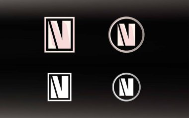 Parlak renkli NV logosu E spor takımları ve diğerleri için uygundur