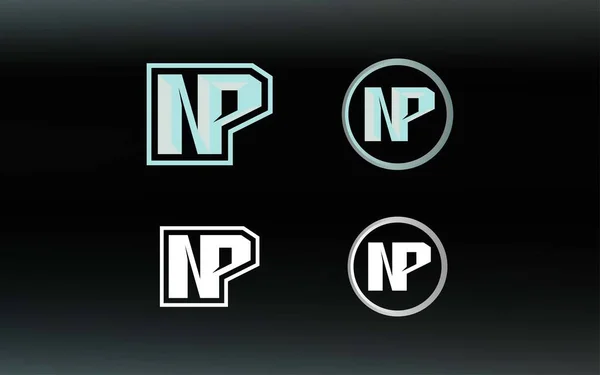 Parlak renkli NP logosu baş harfleri E spor takımları ve diğerleri için uygundur