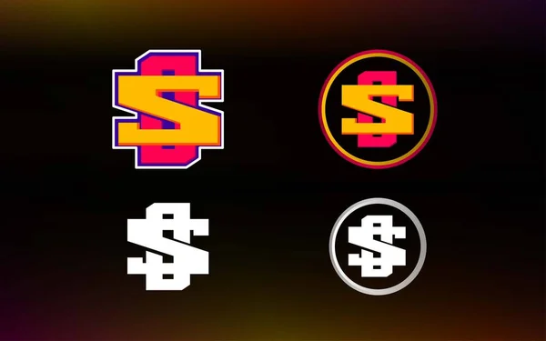 Oyun biçimi ve çağdaş renklere sahip işletim sistemi harfi logosu