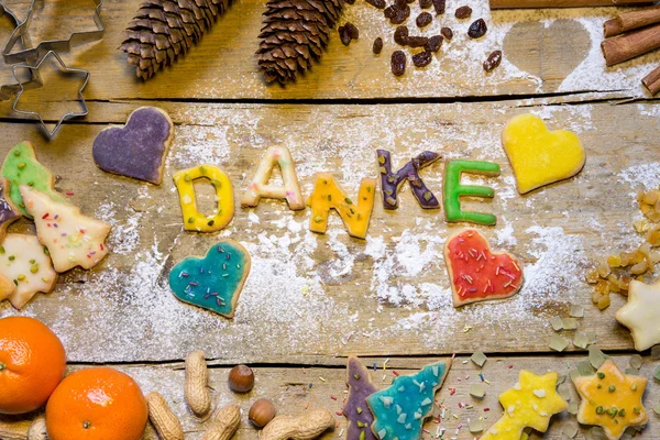 Lettres colorées de biscuit — Photo