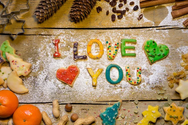 Barevný dopisy ze sušenek — Stock fotografie
