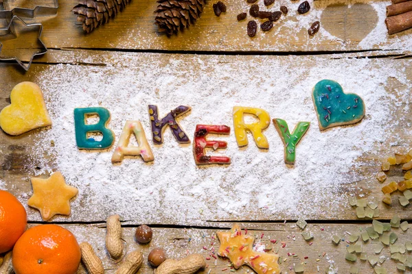 Lettres colorées de biscuit — Photo