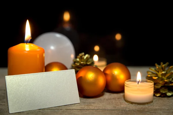 Velas de Natal, baubles — Fotografia de Stock