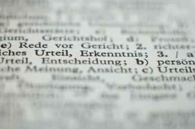 Aşırı yakın çekim sözlük sayfası: