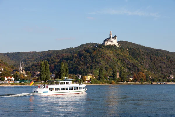 Allemagne, Rhénanie-Palatinat, Vew du château de marksburg — Photo