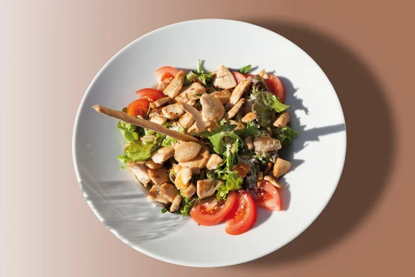 Hühnerbrustfilet mit gemischtem Salat — Stockfoto