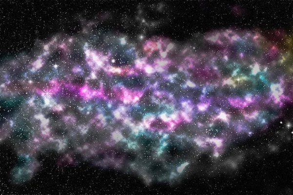 Galaxie, hvězdy, mlhoviny, barevné pozadí — Stock fotografie