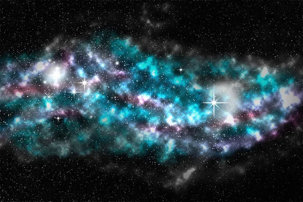 Stjärnan sätter, färgglada nebula, utrymme bakgrund — Stockfoto