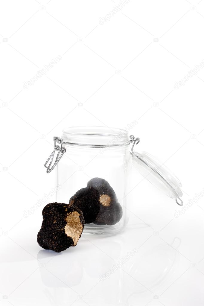 Black Truffles in preserving jar