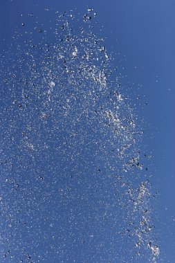 Almanya, Bavyera, Schaeftlarn, mavi gökyüzü karşı sıçramasına çeşme