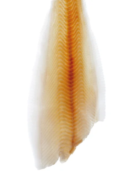 Fatias de filé de peixe de alabote fresco, de perto — Fotografia de Stock