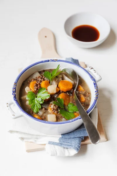 Guisado de lentilha Vegan — Fotografia de Stock