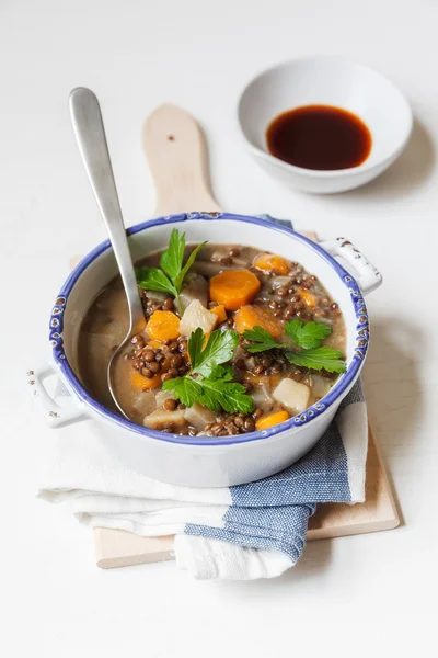 Vegan lentil stew — Stock Photo, Image