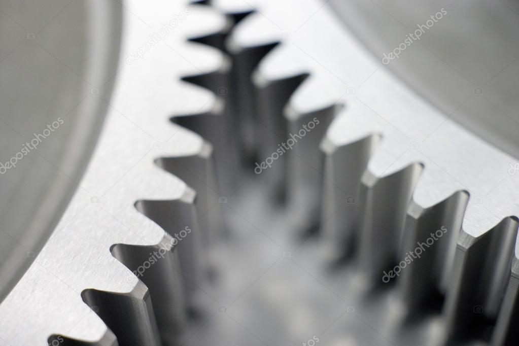 Germany,Close up of part of two precision cog wheels