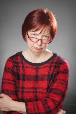 Red-haired woman, Portrait, Facial expression, disappointed clipart